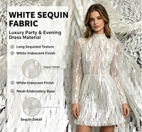 Tissu en dentelle à paillettes de luxe, design rectangulaire, couleurs fantaisie, style Ins Tiktok Dubaï, pour robe de mariée