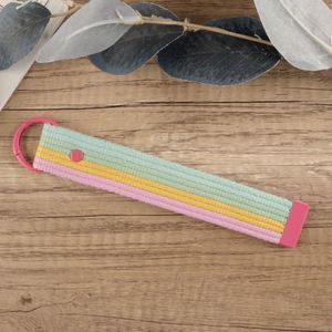 Porte-clés en toile de coton bicolore avec sangle, idéal pour clés de voiture, de moto, ou comme pendentif de sac à main – En stock - Product Image 5