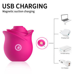 Vibrador Inalámbrico Bluetooth con Forma de Rosa y Succión para Damas, Venta al Por Mayor - Product Image 5
