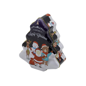 Christmas Decoration Storage Box Metal Gift Candy <strong>Cookies</strong> Package Empty Christmas <strong>Tree</strong> Shaped Tinplate Chocolates <strong>Jars</strong> Can - Product Image 2
