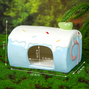 Hamster Golden Hamster Fancy Rat Summer Cooling Nid en céramique-Cartoon French Cream Heatstroke Prevention Ice House - Product Image 5