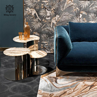 Table basse en acier inoxydable de conception italienne de luxe pour salon, bureau à domicile, mobilier moderne de haute qualité