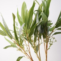 Plante d'eucalyptus artificielle à toucher réel, très demandée, en latex, pour arrangements floraux de mariage