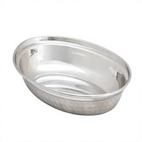 Vente en gros : Plateau de service ovale en acier inoxydable, assiette de table pour servir les plats, les collations, le curry, vaisselle de table, bols
