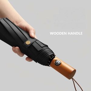 Parapluie d'affaires pliable personnalisé avec logo de marque pour cadeaux promotionnels et salons professionnels - Product Image 3