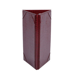 Cubierta de Menú Personalizada de Cuero PU, Soporte de Menú de Mesa con 3 Vistas y Imán, Exhibidor Triangular de Mesa - Product Image 4