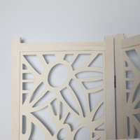 6 panneaux tissés pliables sculpté fleur design blanc couleur bois mur bureau transparent rideau suspendu séparateur de pièce