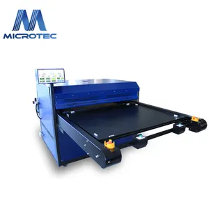 Microtec geniş Format tek taraflı iki istasyon otomatik t-shirt büyük ısı basın makinesi