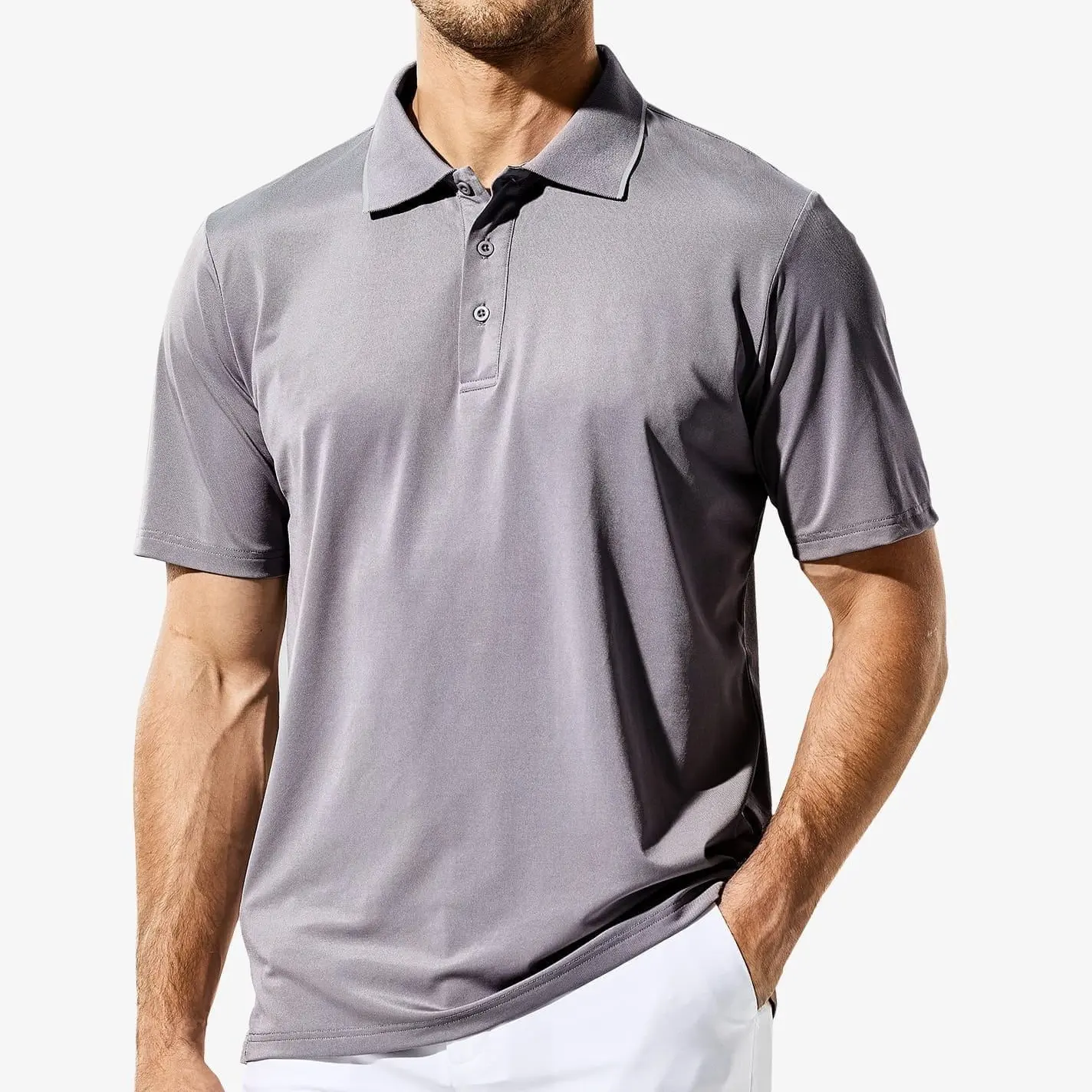 Ecoach High Stretch Casual Men's Polo T Shirt Workout Short Sleeve T Shirt For Men Blank Plain Custom Golf Polo T Shirt