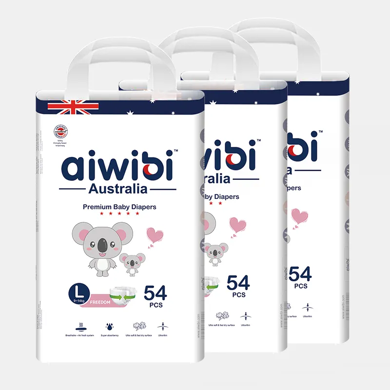 AIWIBI Harga Pabrik Merek Popok Bayi Dalam Kelas B Harga Rendah Popok Bayi Perawatan Super Lembut Dalam Kualitas Tinggi AWB03