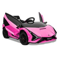 Voiture à pédales rose 12V pour enfants de 2 à 4 ans et de 5 à 7 ans, jouet en plastique à piles avec télécommande