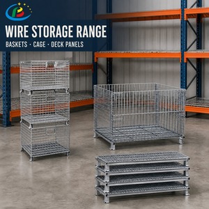 Jaula de Almacenamiento de Malla de Alambre Reforzada, Tamaño Personalizado, Recubrimiento en Polvo OEM, Color Zinc, Entrada de 4 Vías, Galvanizada, Directo de Fábrica - Product Image 3