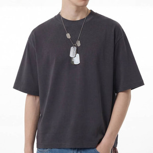 Nouvelle Collection Printemps/Été 2026 – T-shirt Homme Col Rond Manches Courtes en Coton Pur 400g, Couleur Unie (Sur Mesure) - Product Image 2