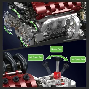 Mould King 10227 Technical Car Engine Toys The Motorized V8 Engine+Transmission <b>Building</b> Block Brick Set Kids Christmas Gift - Product Image 3