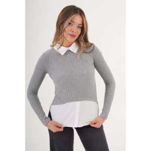 Long Sleeve Embroidered <b>Blouse</b> <b>for</b> <b>Women</b> Chic Ruffled Collar XL Size Loose Fit <b>Linen</b> Top with Sequins Lace Decoration Wholesale - Product Image 4