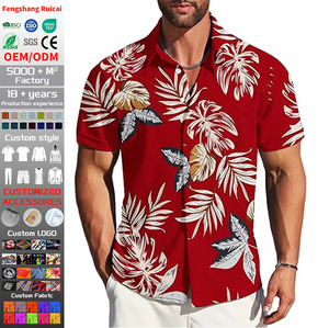 Usine source OEM ODM, <span class=keywords><strong>chemise</strong></span> hawaïenne tropicale <span class=keywords><strong>personnalisée</strong></span> par sublimation, logo imprimé intégral, respirante, <span class=keywords><strong>chemise</strong></span> décontractée de plage pour homme - Product Image 1