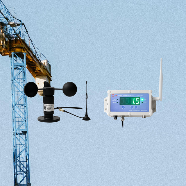 Rika RK150-01 CE Wired or Wireless Wind Speed Sensor for Crane with Display Controller