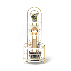 FCJ 4-Tier scaffali angolari con struttura in metallo librerie e scaffali per piante pratiche scaffalature