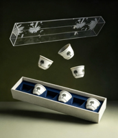 Boîte cadeau personnalisée avec logo Palm, tasse à thé de luxe en acrylique transparent, boîte en lin, emballage en papier, ensemble de tasses à café pour le Ramadan, mariage, coffret cadeau