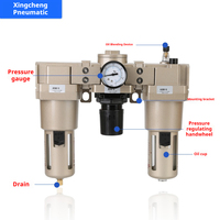 Filtre-régulateur-lubrificateur FRL triple de haute qualité AC3000 avec purgeur automatique, séparateur eau/huile, pneumatique industriel