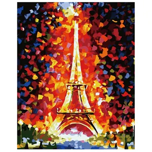 Cenário Diy Pintura A Óleo Abstrato Torre Eiffel Pintado À Mão Pintura A óleo Pintura Por Números Foto Wall Art Picture