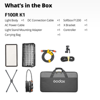 LCD APP denetleyicisi + petek ızgara Softbox ile Godox F100/200/400/800R 250W 1800K-10000K esnek LED Video ışığı bez lamba