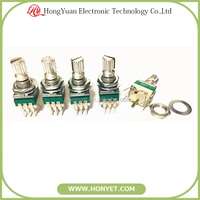 Potentiomètre rotatif avec interrupteur de poussoir, audio, guitare et pédales, 100K, 1K, 5K, 10K, 20K, 50K, 200K, 250K, 500K