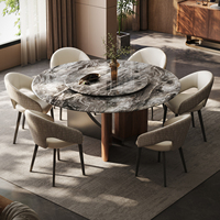 Italienischer Luxus-Esstisch aus Sinterstein mit Drehplatte, Moderner Marmortisch für Zuhause, Villa und Hotel, Premium-Möbel