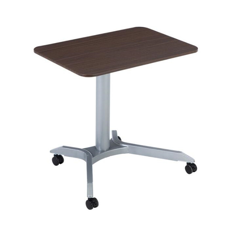 Pneumatic Desk Height Adjustable Laptop Table with Wheels Mobile Standing Desk