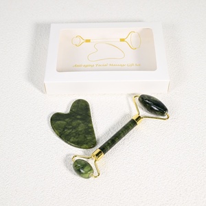 Ensemble de rouleaux de <span class=keywords><strong>jade</strong></span> vert naturel de haute qualité directe d'usine et boîte de Gua Sha - Product Image 2
