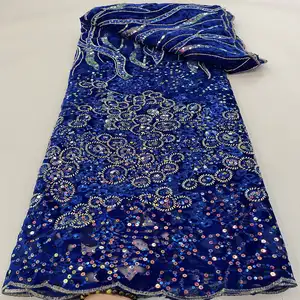 Luxo glitter lantejoulas melhor venda novo modelo africano lantejoulas noite vestido design abric