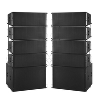 LA212 Altavoces de Línea Activos y Pasivos Dobles de 12 Pulgadas, Sistema de Sonido Profesional con Altavoces de Madera
