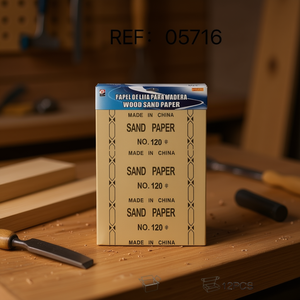 Carta vetrata per legno n. 120, grana 120, per lavorazione del legno, confezione da 12 pezzi, prodotta in Cina - Product Image 3