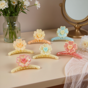 Pinza para el pelo con forma de flor de rosa, 2 por color, caja de 600 unidades, accesorio de moda para mujer - Product Image 3