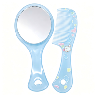 Ensemble miroir et peigne de voyage portables en gros d'usine, kit de miroir cosmétique et peigne en plastique, cadeau pour filles, accessoires de beauté pour la maison