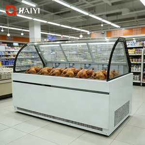 Vitrine réfrigérée commerciale pour charcuterie, vitrine de présentation de viande en verre incurvé pour boucher, vente en gros - Product Image 1