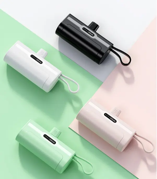 Mini chargeur Portable pour iPhone avec câble intégré, batterie externe Ultra-compacte de 4000mAh, petite batterie