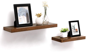 Estantes de Madera <span class=keywords><strong>para</strong></span> Pared, Ideales <span class=keywords><strong>para</strong></span> Baño, Dormitorio, Sala de Estar o Cocina, Estante Colgante <span class=keywords><strong>para</strong></span> <span class=keywords><strong>Libros</strong></span>/Almacenamiento/Decoración - Product Image 2