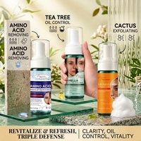 Nettoyant Visage Personnalisé OEM ODM aux Acides Aminés, Niacinamide, Extrait de Camélia et de Cactus, Hydratant et Contrôle du Sébum, Marque Privée