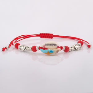 Bracelet personnalisé avec nom en lettres, coquillage, San Andres Aruba Hawaï, fait main, coloré, avec cordon en cristal, réglable, ensemble de bijoux cadeau - Product Image 6