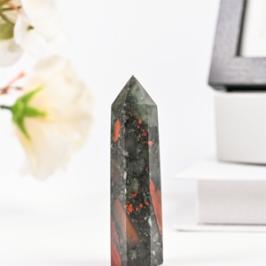 Vente en gros de tour de cristal poli en pierre de sang de dragon africaine naturelle pour la guérison, les cadeaux et la décoration Feng Shui - Product Image 4