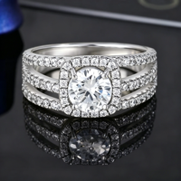 Bague de fiançailles QX sur mesure en argent sterling 925, 2 carats, moissanite véritable VVS1 couleur D, pierre précieuse taillée, bijoux fins pour femmes et hommes