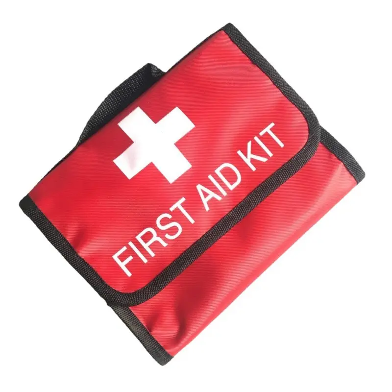 Легкие вставки для путешествий на открытом воздухе, медицинские карманы для выживания автомобиля, красный Тройной складной чехол для оказания первой помощи