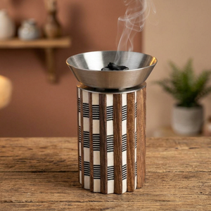 Brûleur d'encens en bois, base pour Bakhoor, écologique, fait main, en bois d'acacia, utilisation toute saison, Ramadan, Eid, aromathérapie religieuse, ALAN - Product Image 1