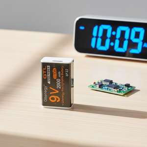 แบตเตอรี่ลิเธียมแบบชาร์จได้ 9 โวลต์ พร้อมอายุการเก็บรักษา 10 ปี ใช้งานได้ยาวนานเป็นพิเศษ ความจุ 2000mAh สำหรับเครื่องใช้ไฟฟ้าภายในบ้านและเครื่องมือไฟฟ้า - Product Image 1