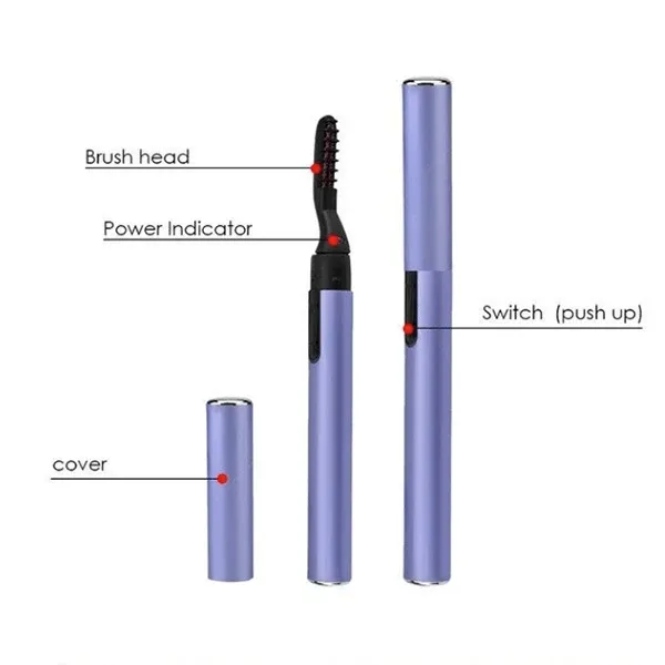 Mini Pen Style Electric Heated Eyelash Curler Long Lasting Makeup Tools