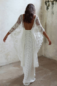 8300 #   Vestido de Novia Sencillo con Apliques de Encaje, Escote en V, Abertura Frontal, <span class=keywords><strong>para</strong></span> Playa, Talla Grande, Vestido de Fiesta de Compromiso, Vestido de Noche - Product Image 3