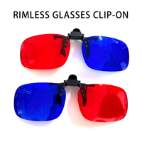 Accessoires pour lunettes : Monture PC, Clip-on stéréo 3D pour daltonisme, Verres rotatifs à 180 degrés rouge-bleu, Lunettes de soleil photochromiques
