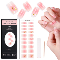 Enveloppes d'ongles en gel semi-durci personnalisées, motif marguerite, paillettes dégradées, pois, nude, violet, non toxiques, longue tenue, pour salon