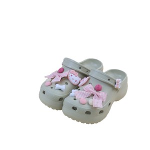 Zuecos con lazo bonitos para mujer, sandalias de verano con suela gruesa que aumentan la altura, antideslizantes, para la playa, con punta cerrada. - Product Image 2